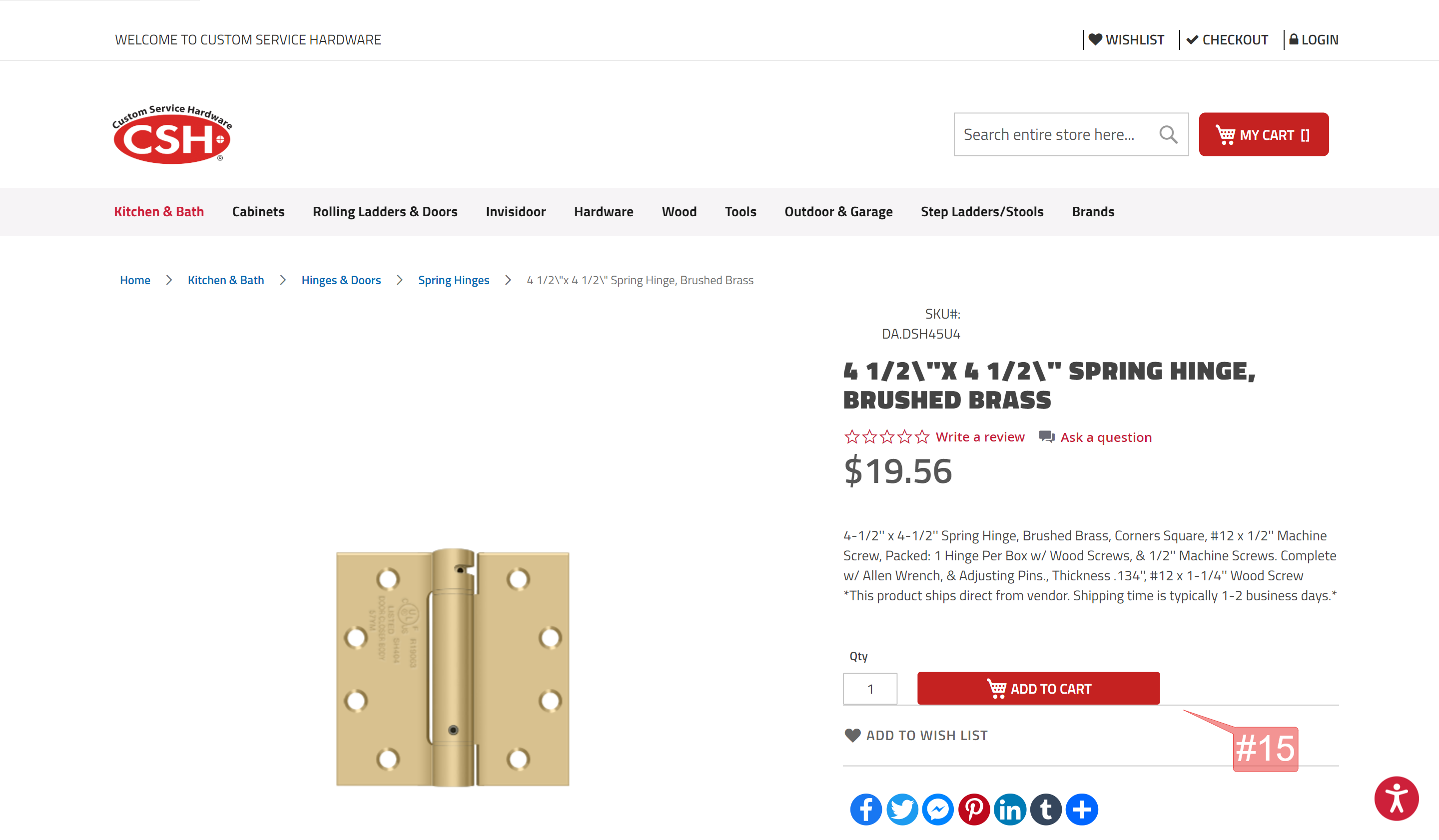Custom Service Hardware Shipping & Store Pickup